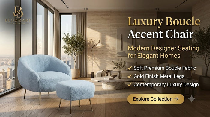 Bouclé Accent Chair | Modern Luxury Accent Chair for Living Room