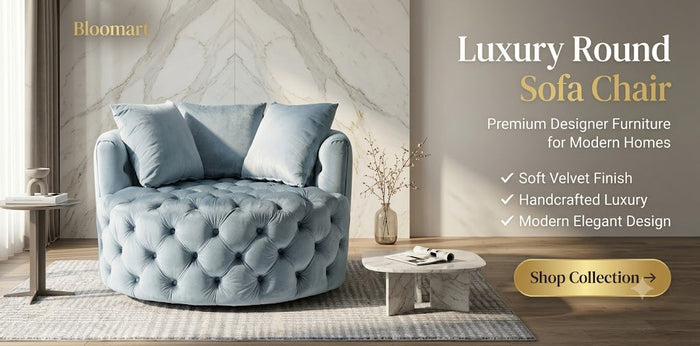 Luxury Round Sofa Chair | Modern Designer Accent Chair