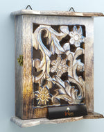Wooden Hand Carved Key Holder Key Hanging Box - WoodenTwist