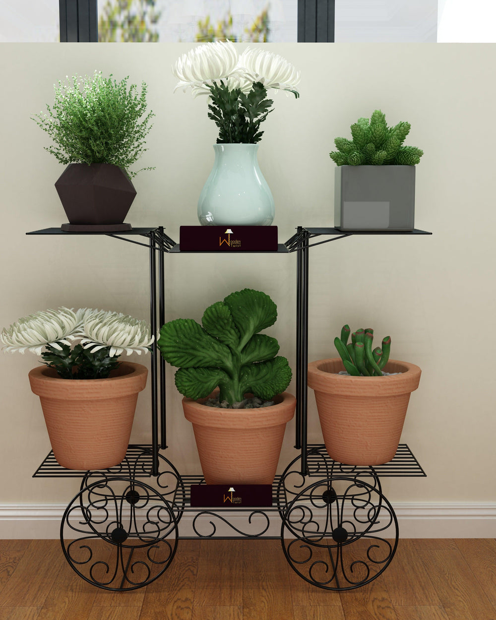 6-Tier Cart Planter Stand, Outdoor Flower Rack Flower Pot - Bloomart