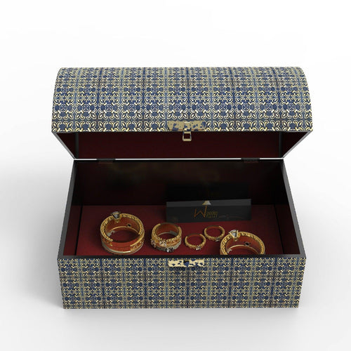Antique Print Wooden Jewellery Box