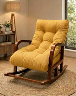 Wooden Bloomart Rocking Chair with Cushioned Seat | Modern Living Room Accent Chair Product Description: