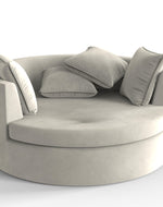 Bloomart Velvet Round Solid Wood Barrel Sofa Chair ( Large )