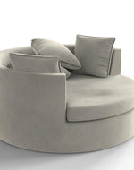 Bloomart Velvet Round Solid Wood Barrel Sofa Chair ( Large )