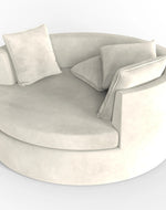 Bloomart Velvet Round Solid Wood Barrel Sofa Chair ( Large )