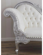 Posh Teak Wood Handcrafted Deewan Chaise Lounge (Silver)