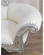 Posh Teak Wood Handcrafted Deewan Chaise Lounge (Silver)