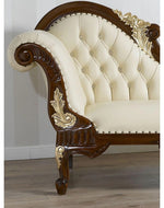 Radiant Teak Wood Handcrafted Deewan Chaise Lounge (Honey Finish Couch)