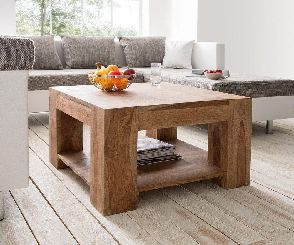 Elegante Wooden Handmade Solid Sheesham Wood Coffee Table - Bloomart
