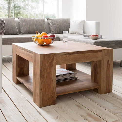 Elegante Wooden Handmade Solid Sheesham Wood Coffee Table - Bloomart