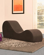 Modern Armless Wooden Chaise Lounge for Lounging, Yoga, and Stretching ( Brown )