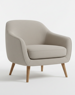 Bloomart Cozy Boucle Accent Chair with Ottoman | Single Seater Lounge Chair with Gold Metal Legs for Living Room & Reading (Sky Blue)