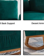 Wooden Glider Rocking Chair (Green)