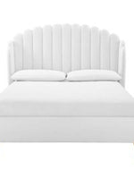 Wooden Twist Dana Wingback Velvet Upholstery Bed Elegant Rectangular Design - WoodenTwist