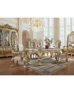Royal Antique 6 Seater Dining Table Set (Golden, Teak Wood) - WoodenTwist