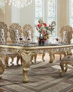 Royal Antique 6 Seater Dining Table Set (Golden, Teak Wood)