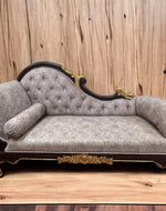 Bloomart Savour Designer Hand Carved Teak Wood Button Tufted Chaise Lounge