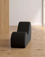 Modern Armless Wooden Chaise Lounge for Lounging, Yoga, and Stretching ( Black )