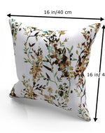 Fabrahome Gardenia Natural Velvet Fabric Cushion Cover ( Pack of 2 )