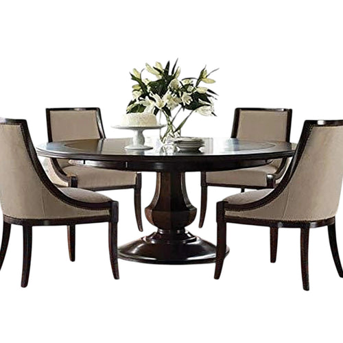 Wooden Hand Carved Dining Table Set With 4 Chair (Teak Wood)