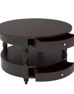 Bloomart 2 Drawer Round Teak Wood Coffee Table ( Brown )