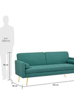 Modern Jolene 3 Seater Sofa Cum Bed For Living Room (With 2 Pillows)