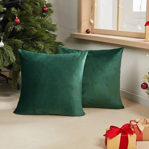Fabrahome Cushion Cover for Couch, Sofa Bedroom And Home Decor (Green, Set of 2)