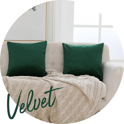 Fabrahome Cushion Cover for Couch, Sofa Bedroom And Home Decor (Green, Set of 2)
