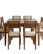 Premium Teak Wood Designer Dining Table With Cushioned Chair