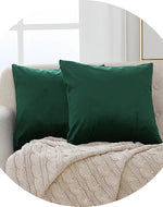 Fabrahome Cushion Cover for Couch, Sofa Bedroom And Home Decor (Green, Set of 2)