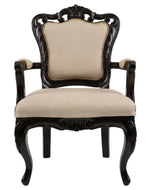 Wooden Shagbark Hand Carved Teak Wood Armchair ( Brown )