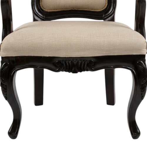 Wooden Shagbark Hand Carved Teak Wood Armchair ( Brown )