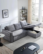 Modern Style 5 Seater Right-Side L-Shape Sofa Cum Bed with Comfort Cushion