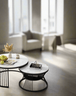 Bloomart Stylish Look Round Wrought Iron Coffee Table Set of 2