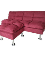 Carissa 3 Seater Sofa Cum Bed for Living Room with Ottoman (Metal Legs)