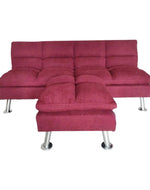 Carissa 3 Seater Sofa Cum Bed for Living Room with Ottoman (Metal Legs)