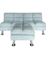 Carissa 3 Seater Sofa Cum Bed for Living Room with Ottoman (Metal Legs)