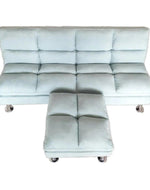 Carissa 3 Seater Sofa Cum Bed for Living Room with Ottoman (Metal Legs)