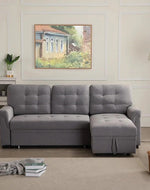 Modern 5 Seater L-Shape Sofa Cum Bed with Comfort Cushion RHS