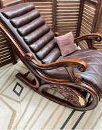 Bloomart Vintage Hand Carved Teak Wood Antique Rocking Chair