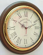 Rustic Home Accent Nautical Collection Wooden Finish Brass Wall Clock - Bloomart