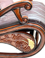Bloomart Vintage Hand Carved Teak Wood Antique Rocking Chair