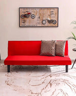 Penny 3 Seater Sofa Cum Bed for Living Room (Walnut Legs)
