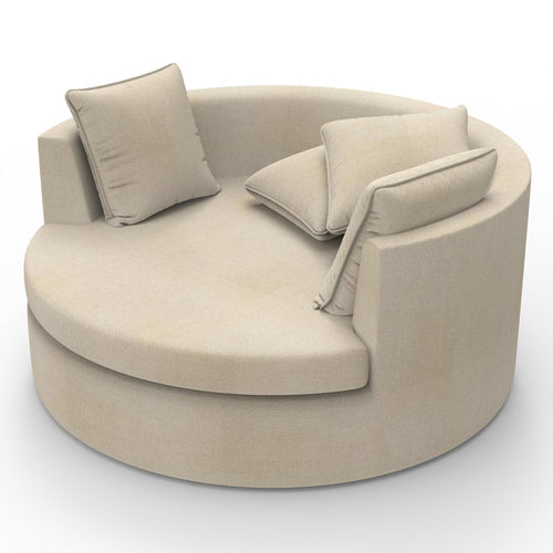 Bloomart Velvet Round Solid Wood Barrel Sofa Cuddle Chair