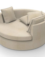 Bloomart Round Solid Wood Barrel Sofa Cuddle Chair ( Beige )