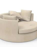 Bloomart Round Solid Wood Barrel Sofa Cuddle Chair ( Beige )