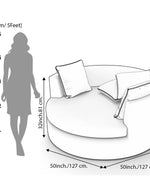 Bloomart Velvet Round Solid Wood Barrel Sofa Cuddle Chair