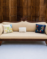 Traditional Wooden 3 Seater  Couch for Home & Office Chaise Lounge Settee (Teak Wood)