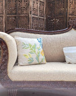 Traditional Wooden 3 Seater  Couch for Home & Office Chaise Lounge Settee (Teak Wood)