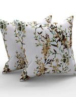 Fabrahome Gardenia Natural Velvet Fabric Cushion Cover ( Pack of 2 )